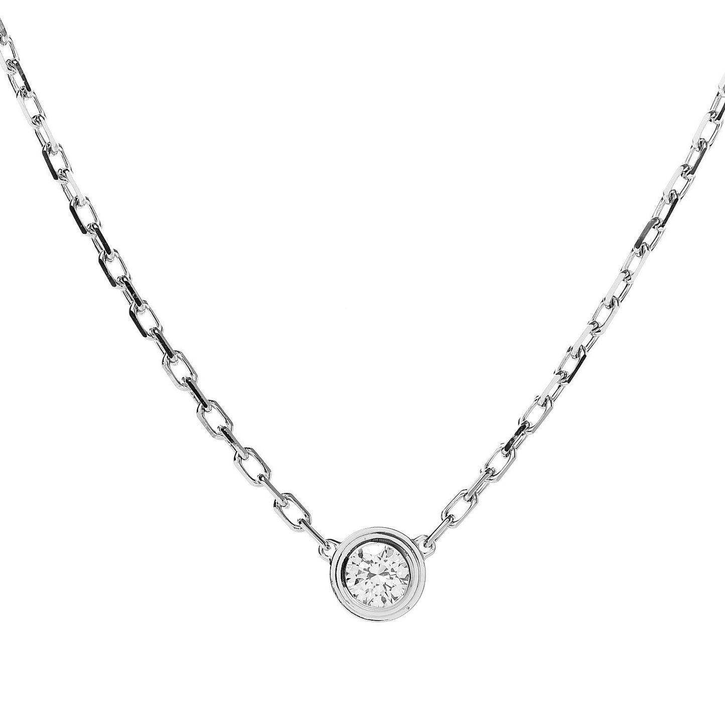 18K White Gold Diamond SM D'Amour Pendant Necklace