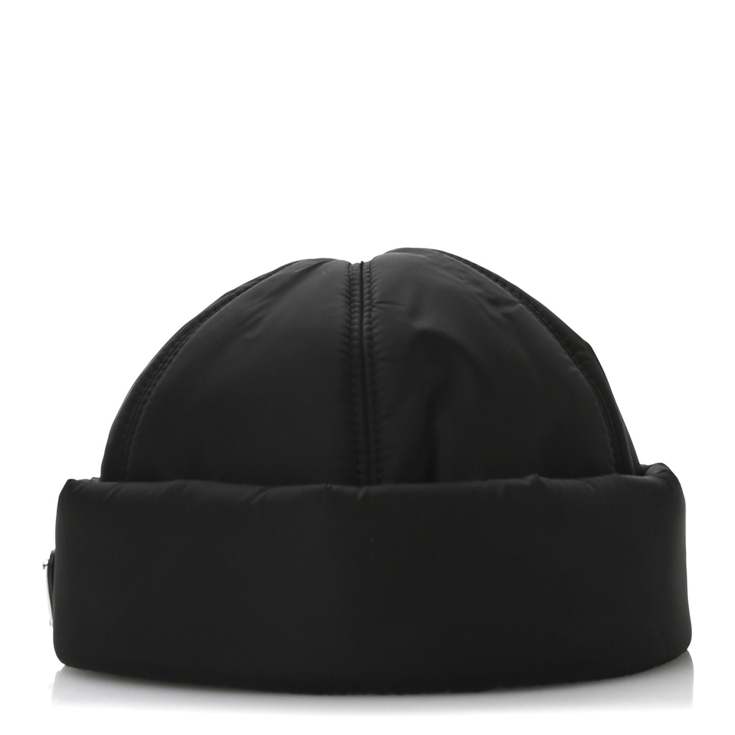 Re-Nylon Padded Metal Triangle Logo Mens Beanie M Black