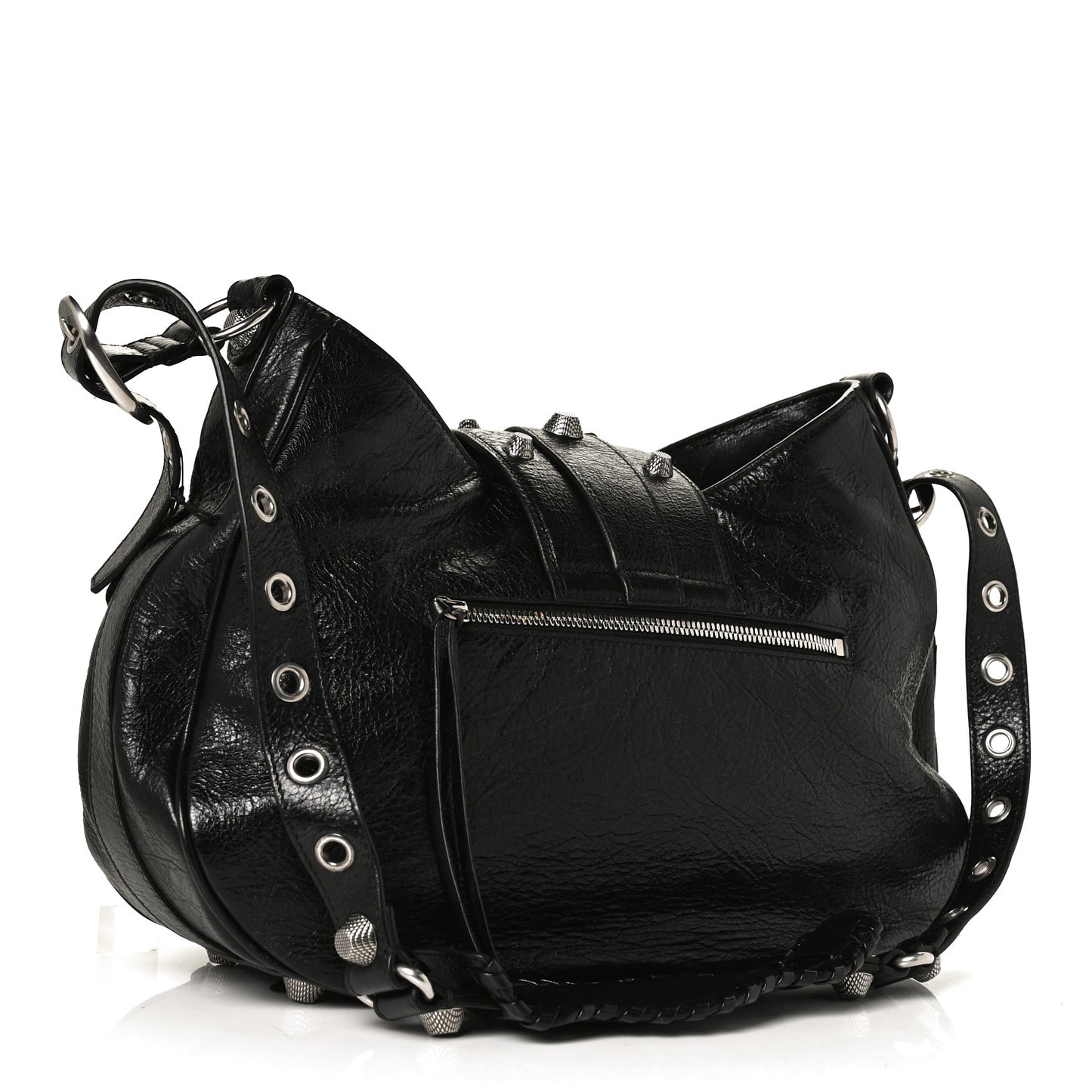 Agneau Arena Medium Le Cagole Shoulder Bag Black