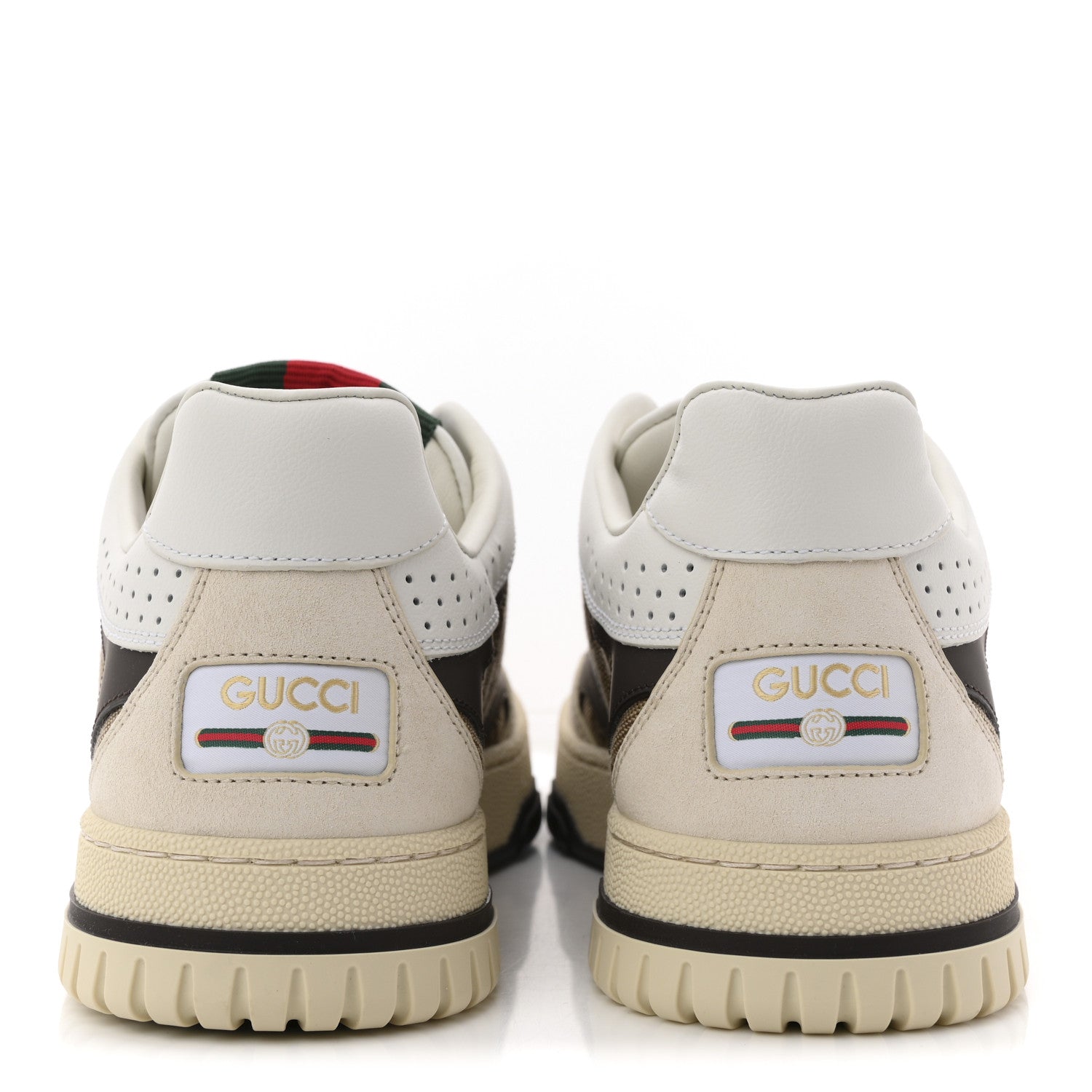 Gucci Calfskin Suede GG Monogram Re-Web Womens Sneakers 37 White Beige Ebony 6 of 11