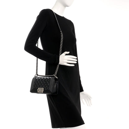 Chanel Lambskin Quilted Small Boy Flap Black 2 of 8