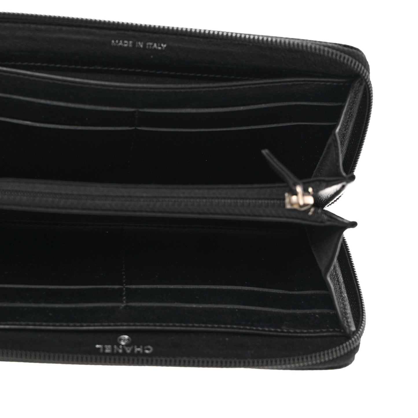 Caviar Large Timeless CC Zip Around Wallet Black