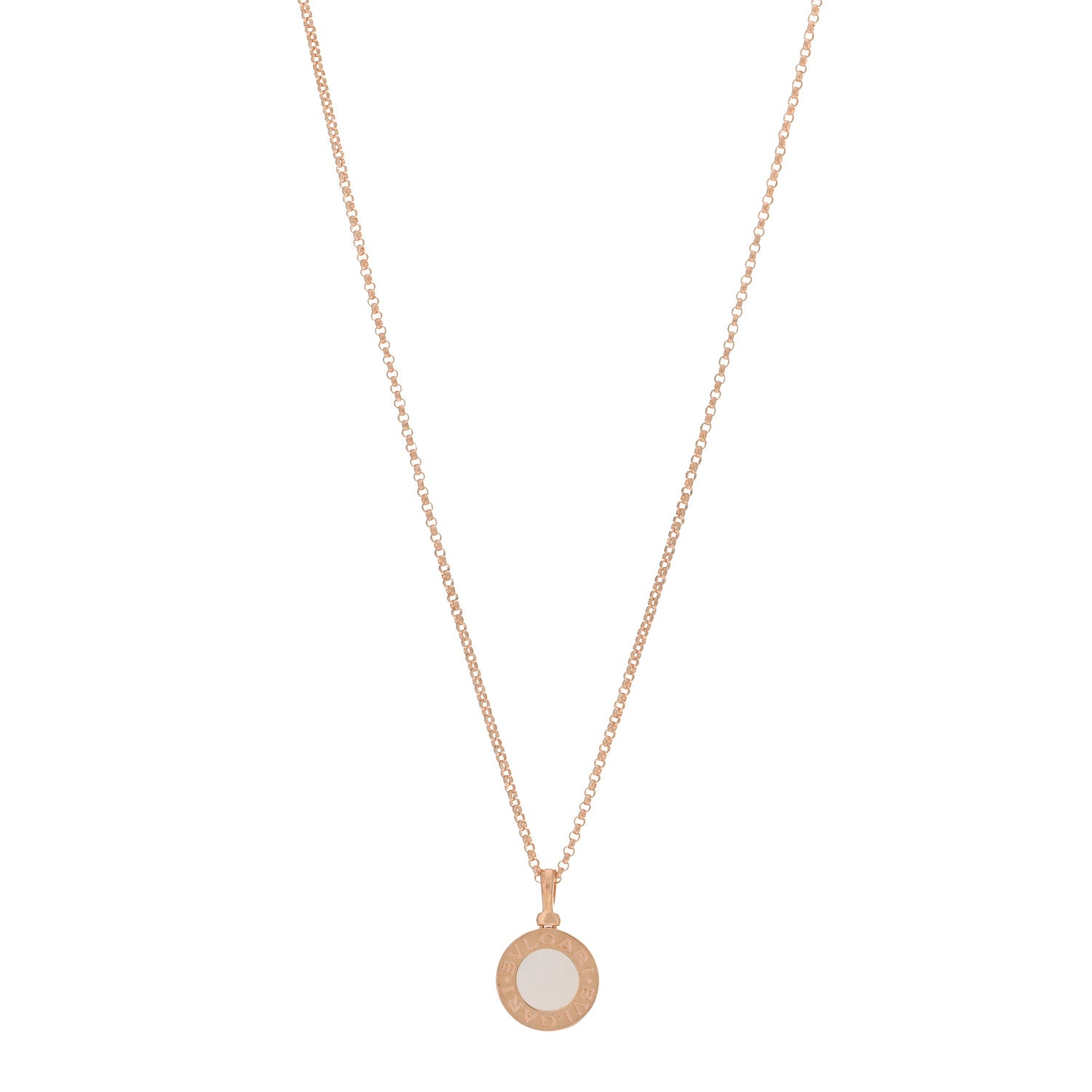 Bulgari 18K Rose Gold Mother of Pearl BVLGARI BVLGARI Pendant Necklace 1 of 4