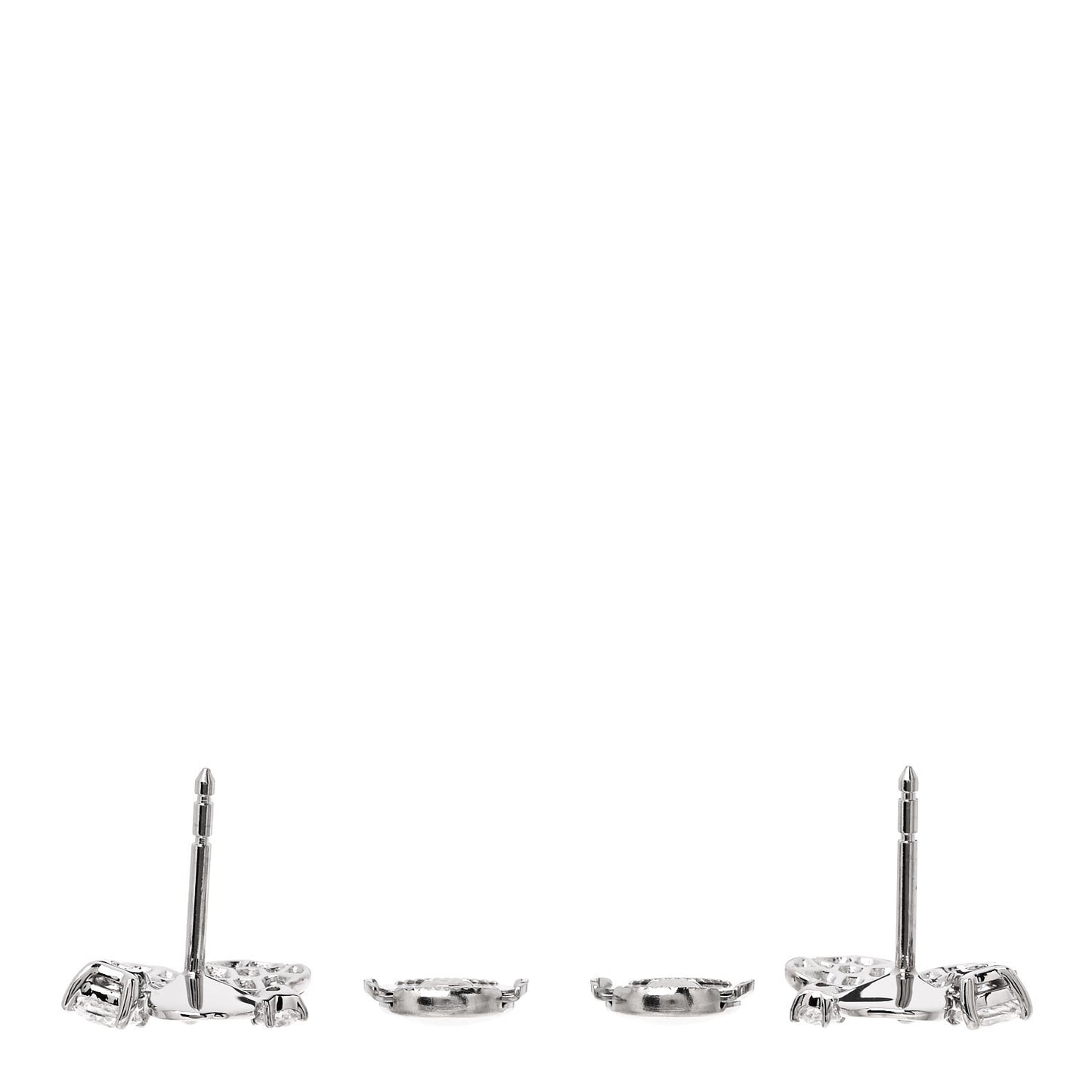 Platinum Diamond Paper Flowers Cluster Earrings