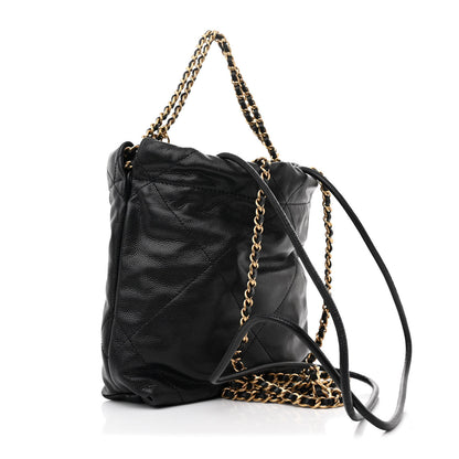 Chanel Shiny Caviar Quilted Monochrome Mini Chanel 22 Black 3 of 10