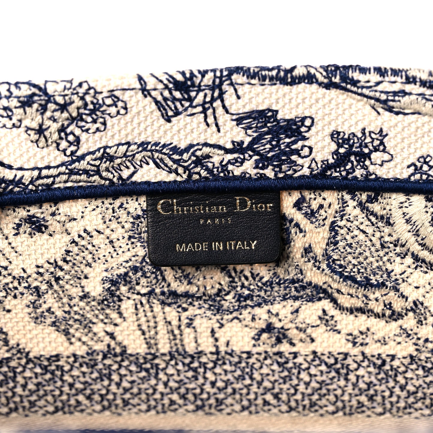 Canvas Embroidered Medium Dioriviera Toile De Jouy Book Tote Blue