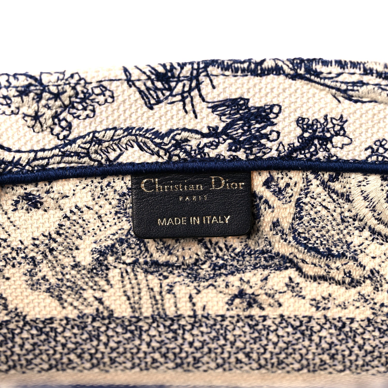 Christian Dior Canvas Embroidered Medium Dioriviera Toile De Jouy Book Tote Blue 6 of 10