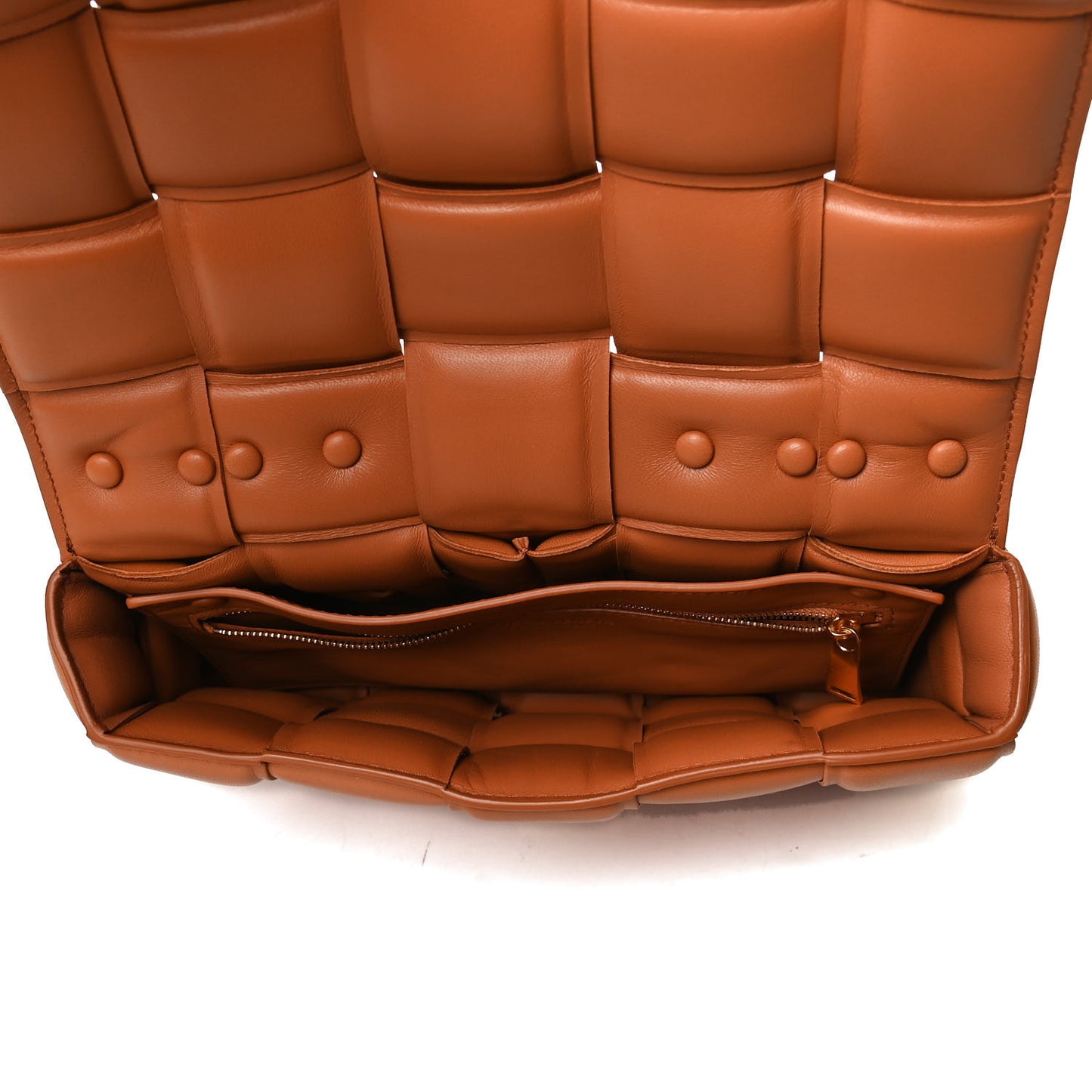 Lambskin Maxi Intreccio Padded Chain Cassette Crossbody Bag Clay
