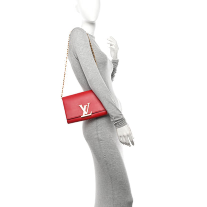 Louis Vuitton Calfskin Chain Louise MM Red 3 of 11