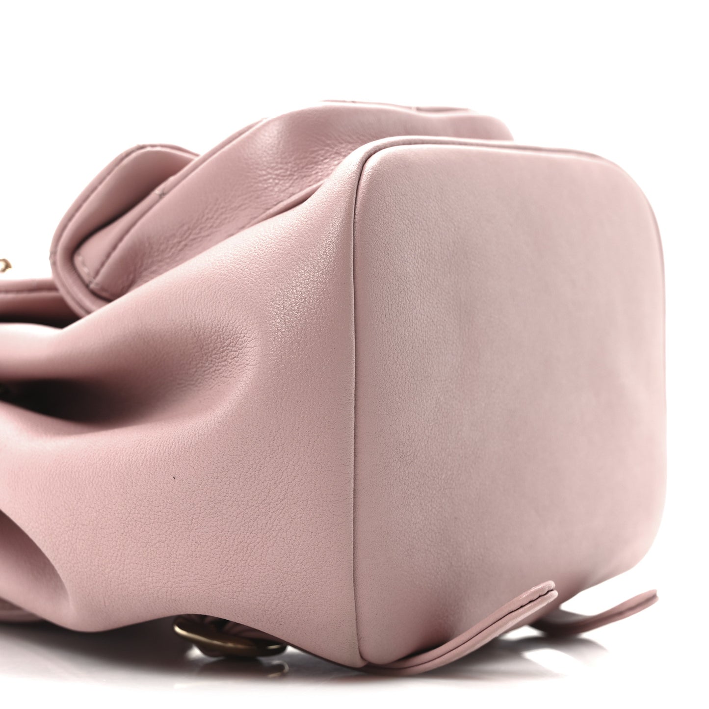 Lambskin Quilted Small Duma Drawstring Backpack Light Pink