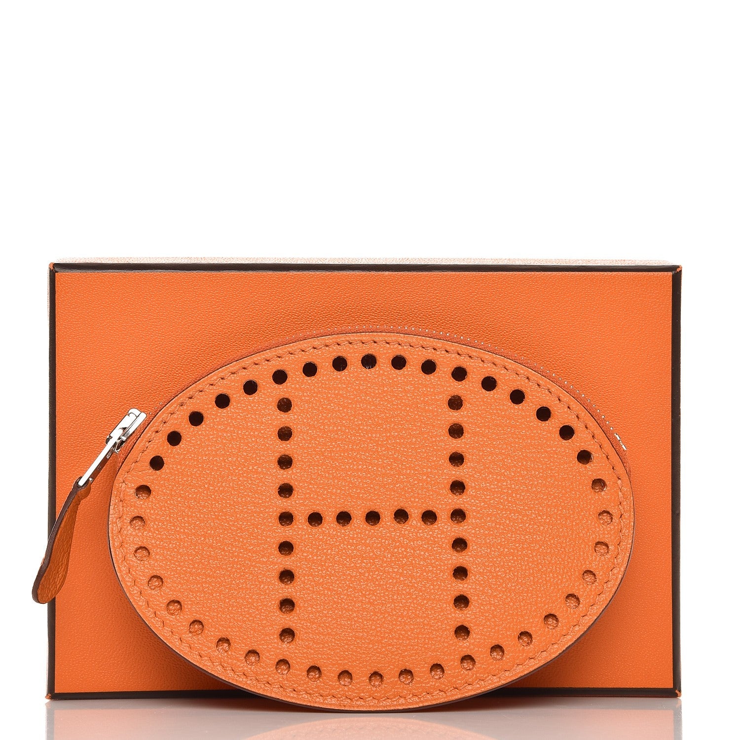 Hermes Chevre Mysore Evelyne Coin Purse Orange 8 of 8