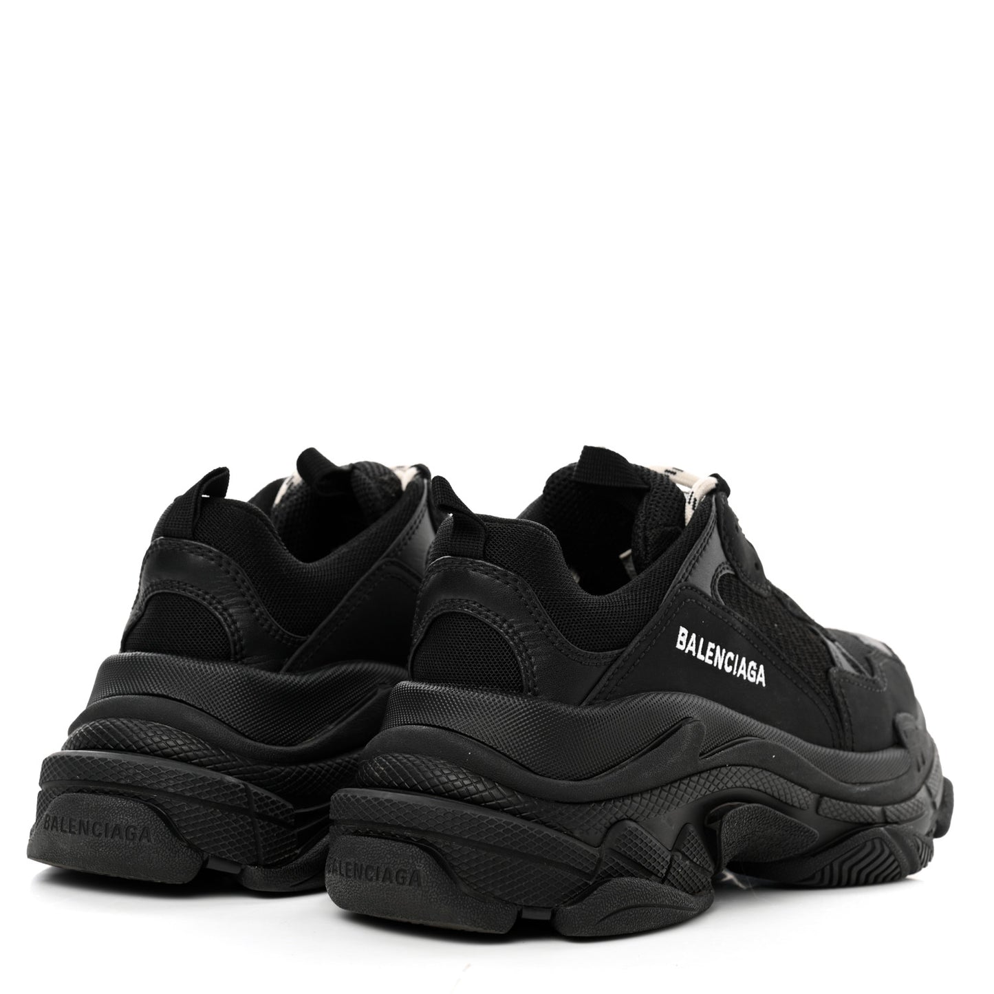 Fabric Mesh Womens Triple S Sneakers 38 Black