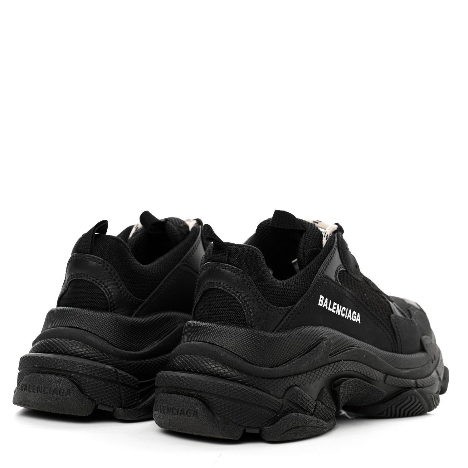 Balenciaga Fabric Mesh Womens Triple S Sneakers 38 Black 4 of 8