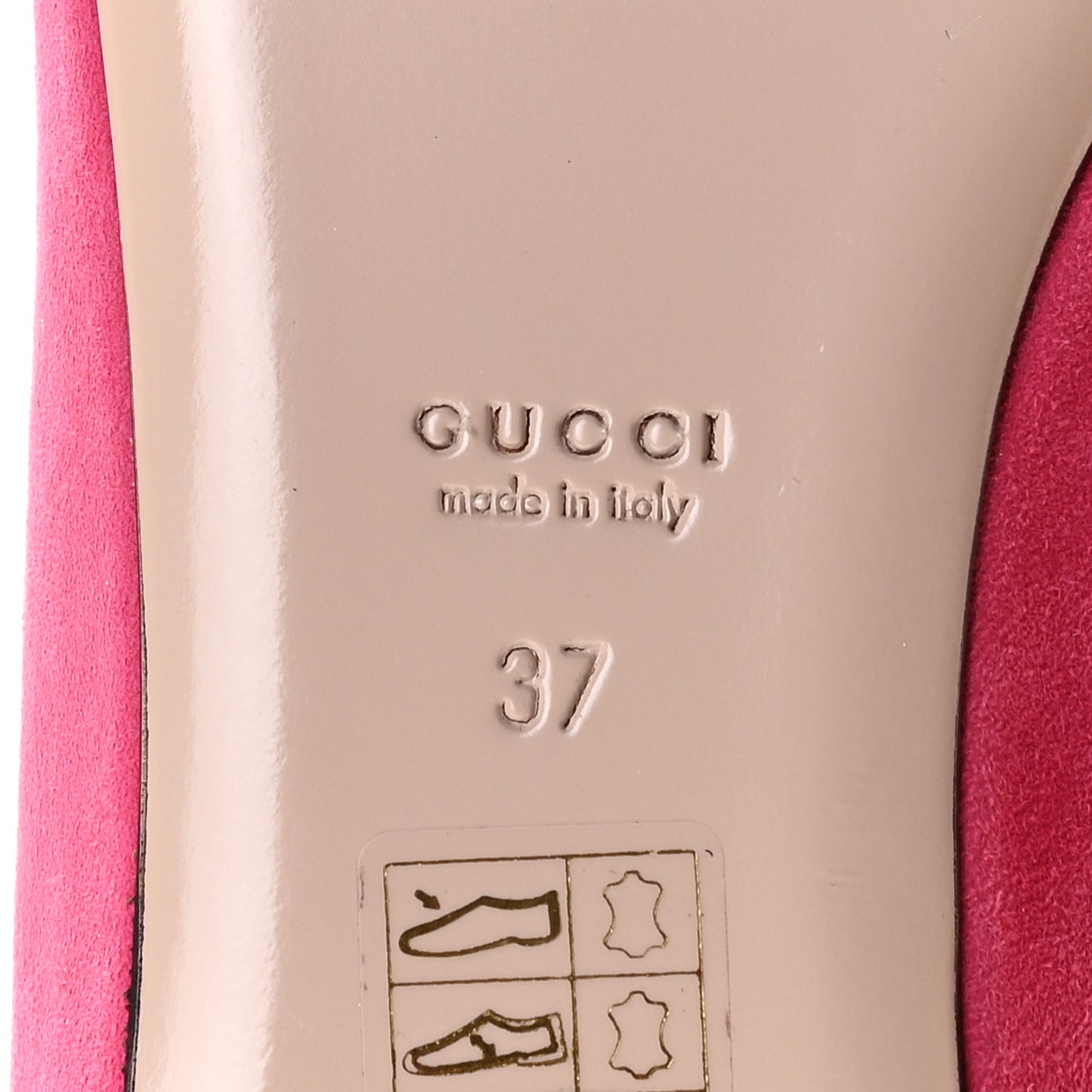 Kid Scamosciato GG Marmont Fringe Flats 37 Hot Pink