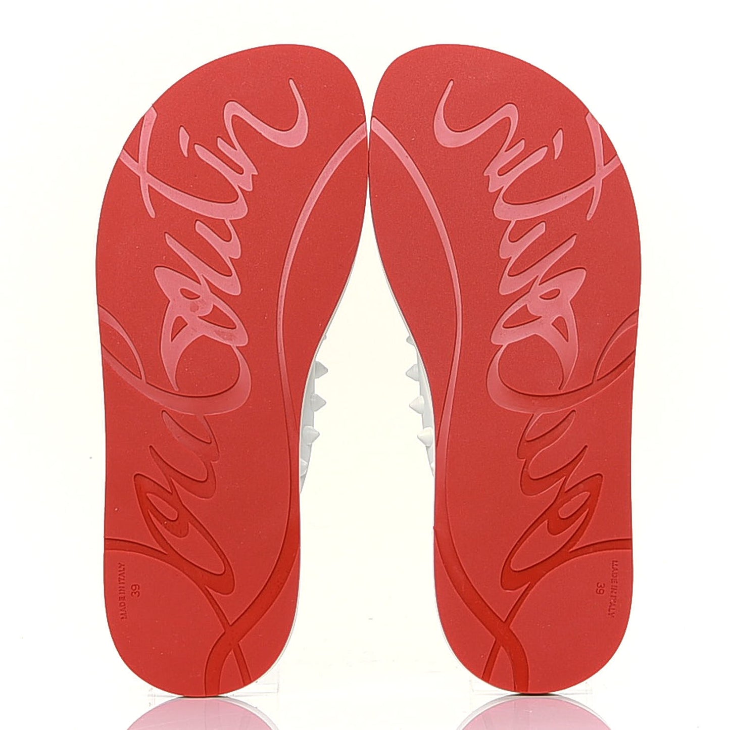 Rubber Spike Loubi Donna Flip Flop 39 White