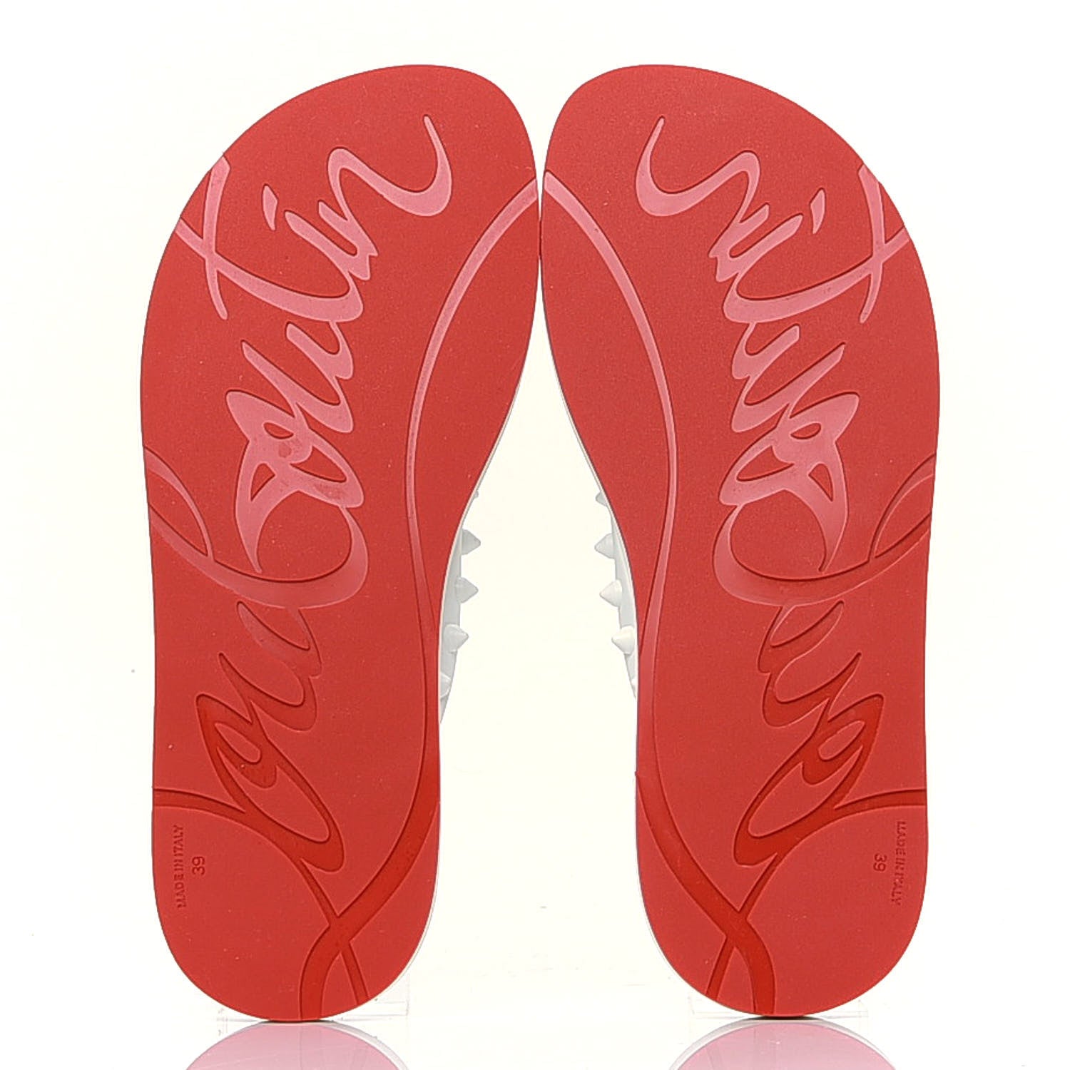 Christian Louboutin Rubber Spike Loubi Donna Flip Flop 39 White 4 of 4