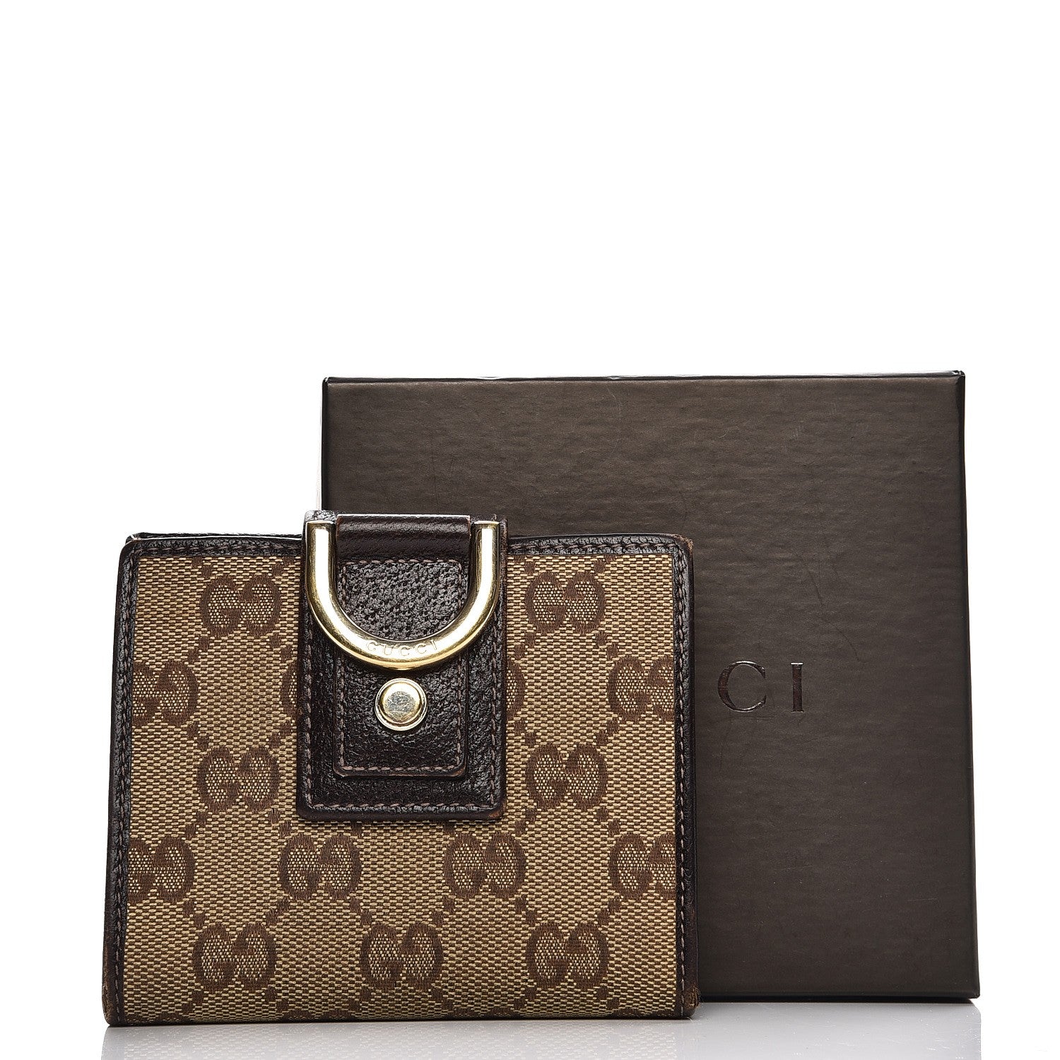 Gucci Monogram Abbey Compact Wallet Dark Brown 7 of 10