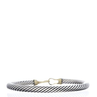 David Yurman Sterling Silver 14K Yellow Gold 5mm Cable Classic Buckle Bracelet 3 of 4