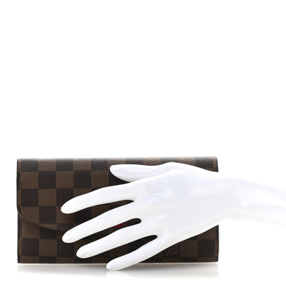 Louis Vuitton Damier Ebene Emilie Wallet Red 2 of 10