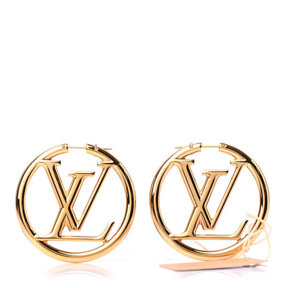 Louis Vuitton Metal Louise Hoop Earrings Gold 1 of 4