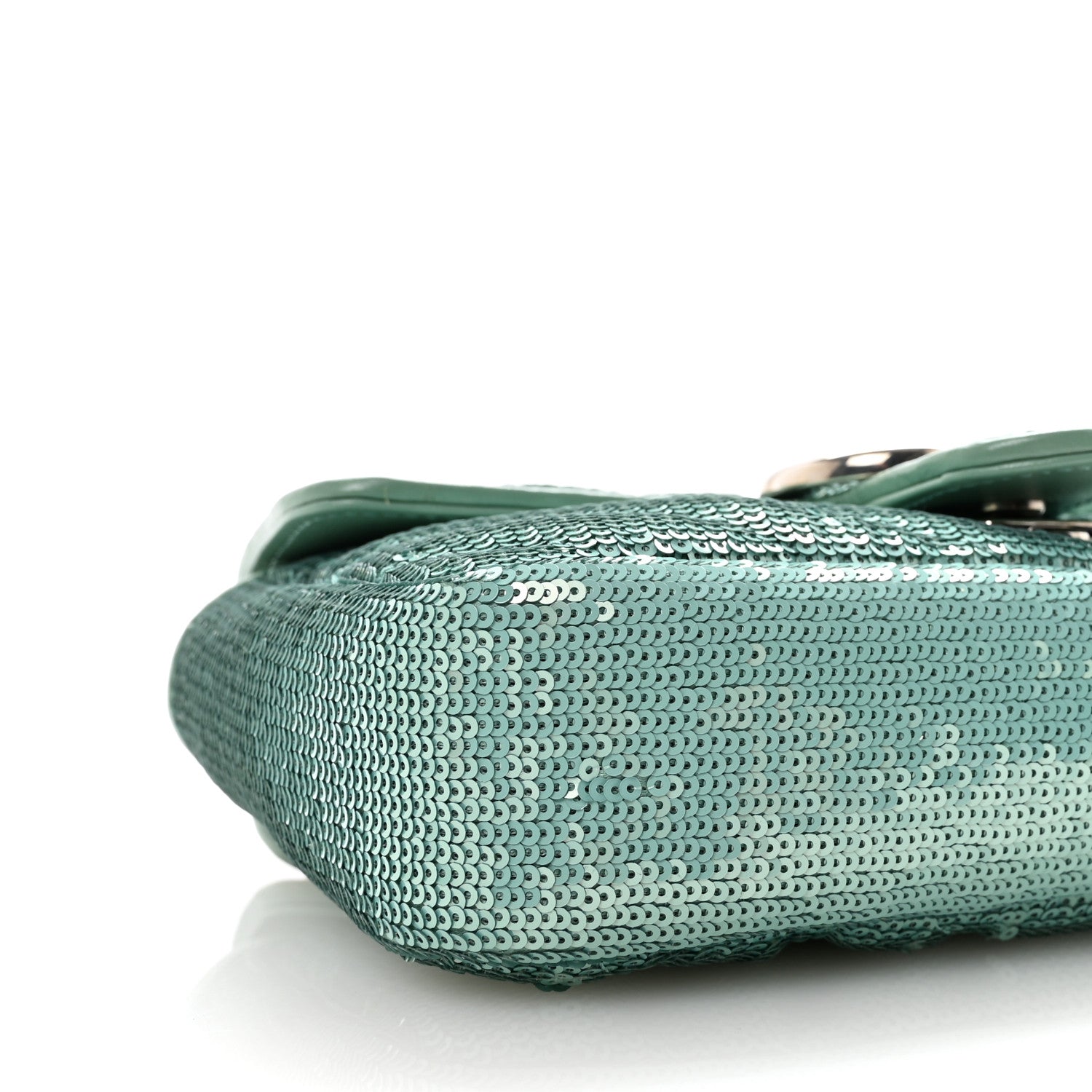 Gucci Sequin Matelasse Small GG Marmont Shoulder Bag Water Green Verde Chiaro Light Water Green 9 of 10