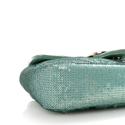 Gucci Sequin Matelasse Small GG Marmont Shoulder Bag Water Green Verde Chiaro Light Water Green 9 of 10