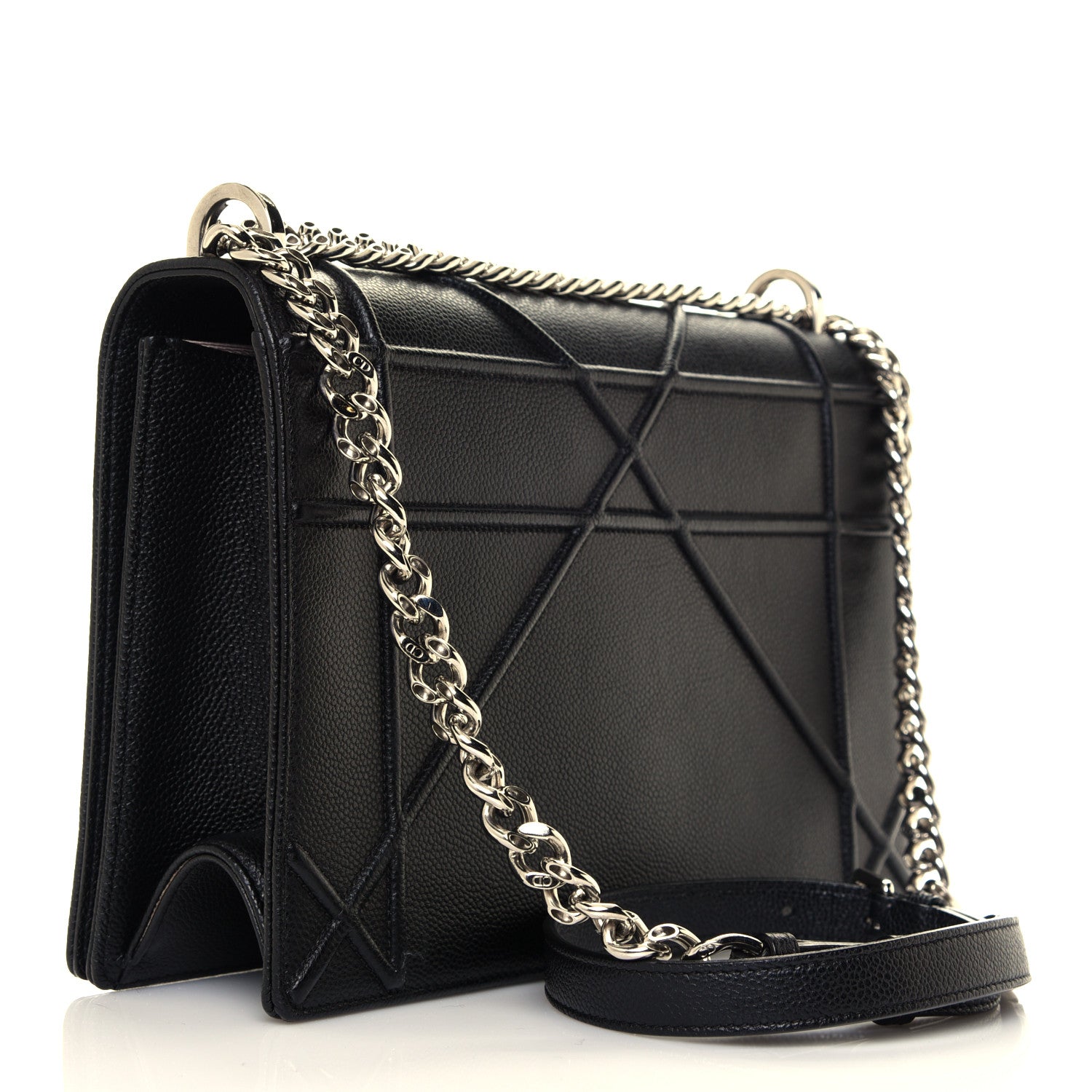 Christian Dior Grained Calfskin Large Diorama Flap Bag Black 2 of 4