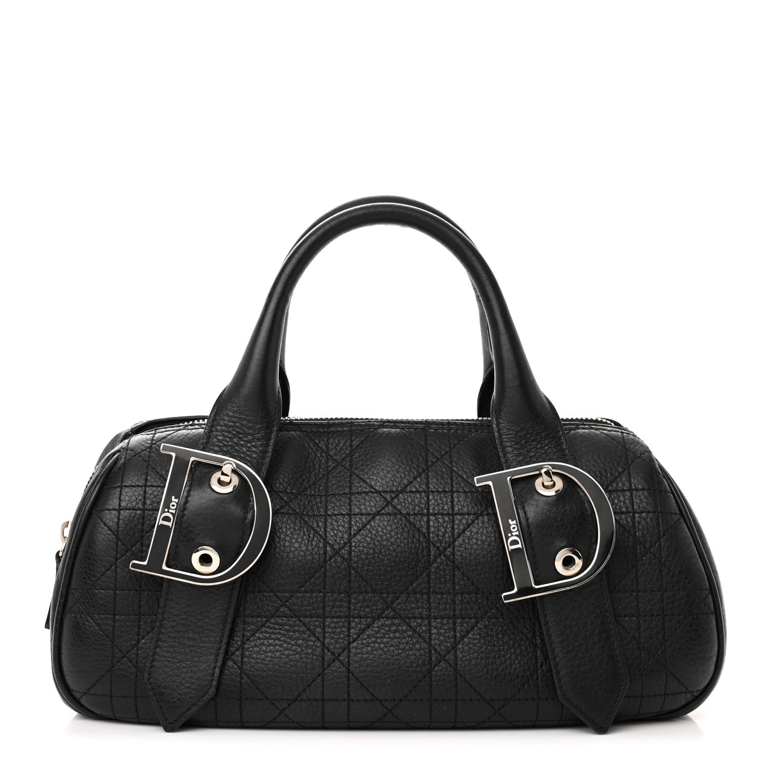 Christian Dior Deerskin Cannage Stitched Boston Black 1 of 14