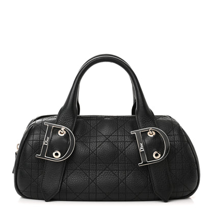 Christian Dior Deerskin Cannage Stitched Boston Black 1 of 14