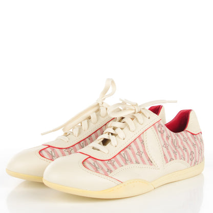 Louis Vuitton Mini Lin Croisette Noumea Sneakers 37.5 Rouge 3 of 6