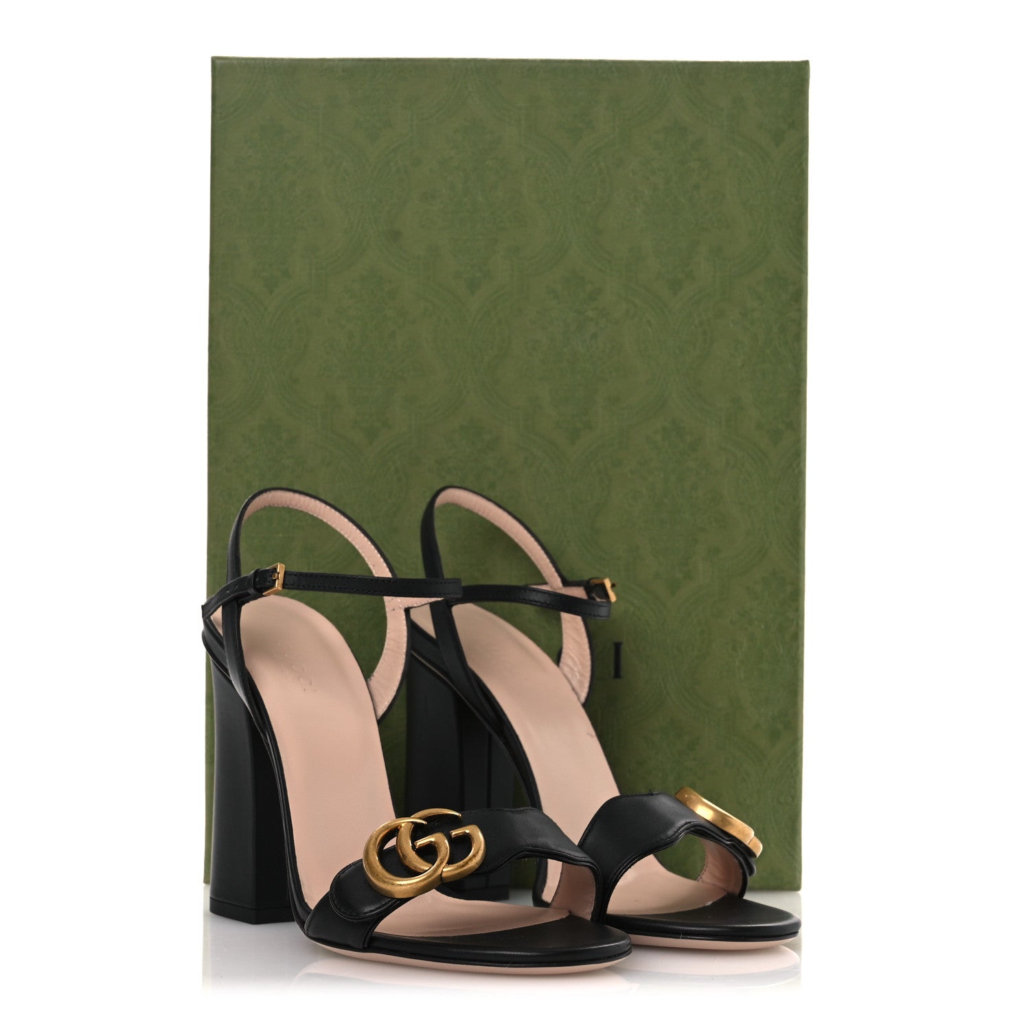 Gucci Lifford Calfskin GG Marmont Ankle Wrap 105mm Sandals 36.5 Black 13 of 13