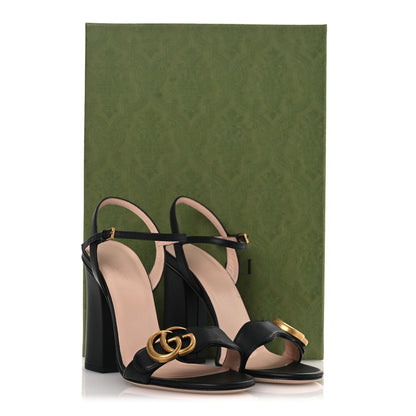Gucci Lifford Calfskin GG Marmont Ankle Wrap 105mm Sandals 36.5 Black 13 of 13