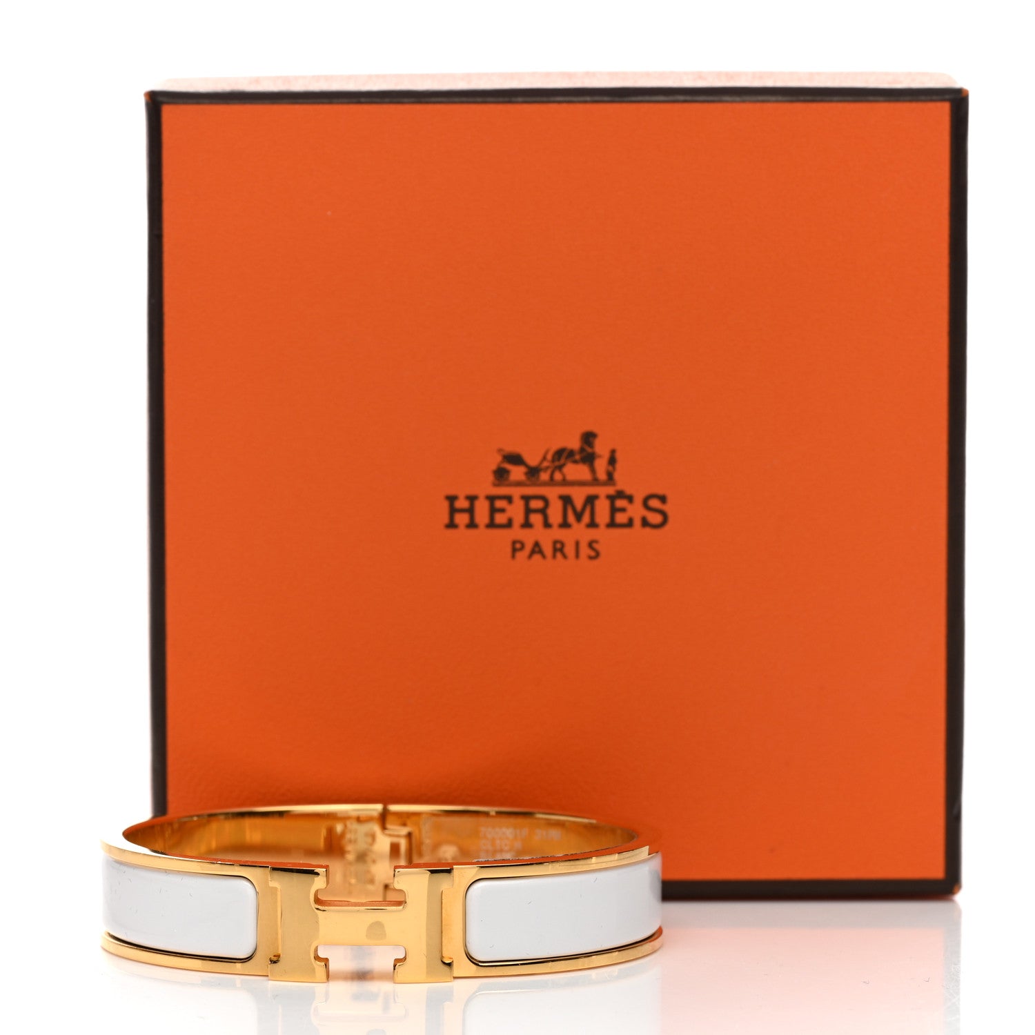 Hermes Enamel Narrow Clic Clac H Bracelet PM White 5 of 5