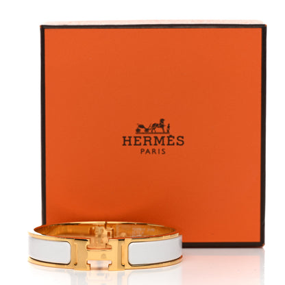 Hermes Enamel Narrow Clic Clac H Bracelet PM White 5 of 5