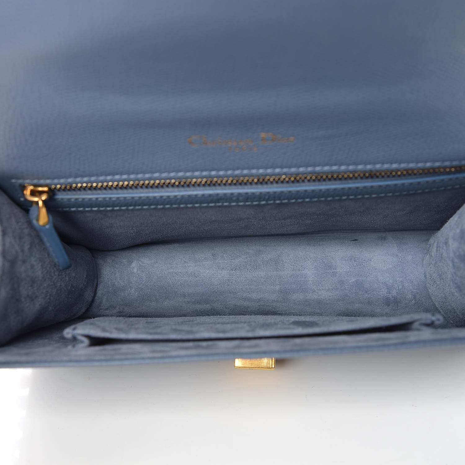 Christian Dior Grained Calfskin Small Diorama Flap Bag Denim 7 of 12
