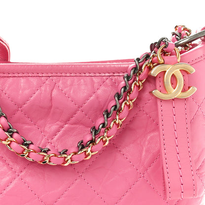 Chanel Aged Calfskin Quilted Small Gabrielle Hobo  Pink 8 of 10