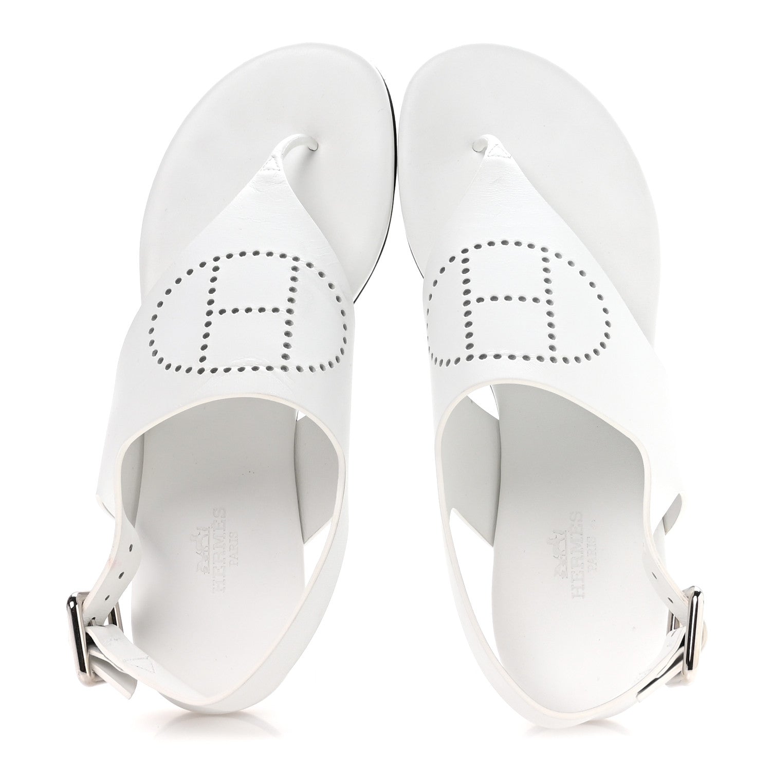 Hermes Calfskin Kola Sandals 37 White 2 of 8