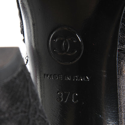 Chanel Lace Ankle Strap Pumps Black 37 6 of 6