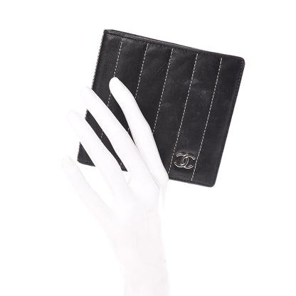 Chanel Lambskin Vertical Quilted Mademoiselle Bi-Fold Wallet Black 2 of 11