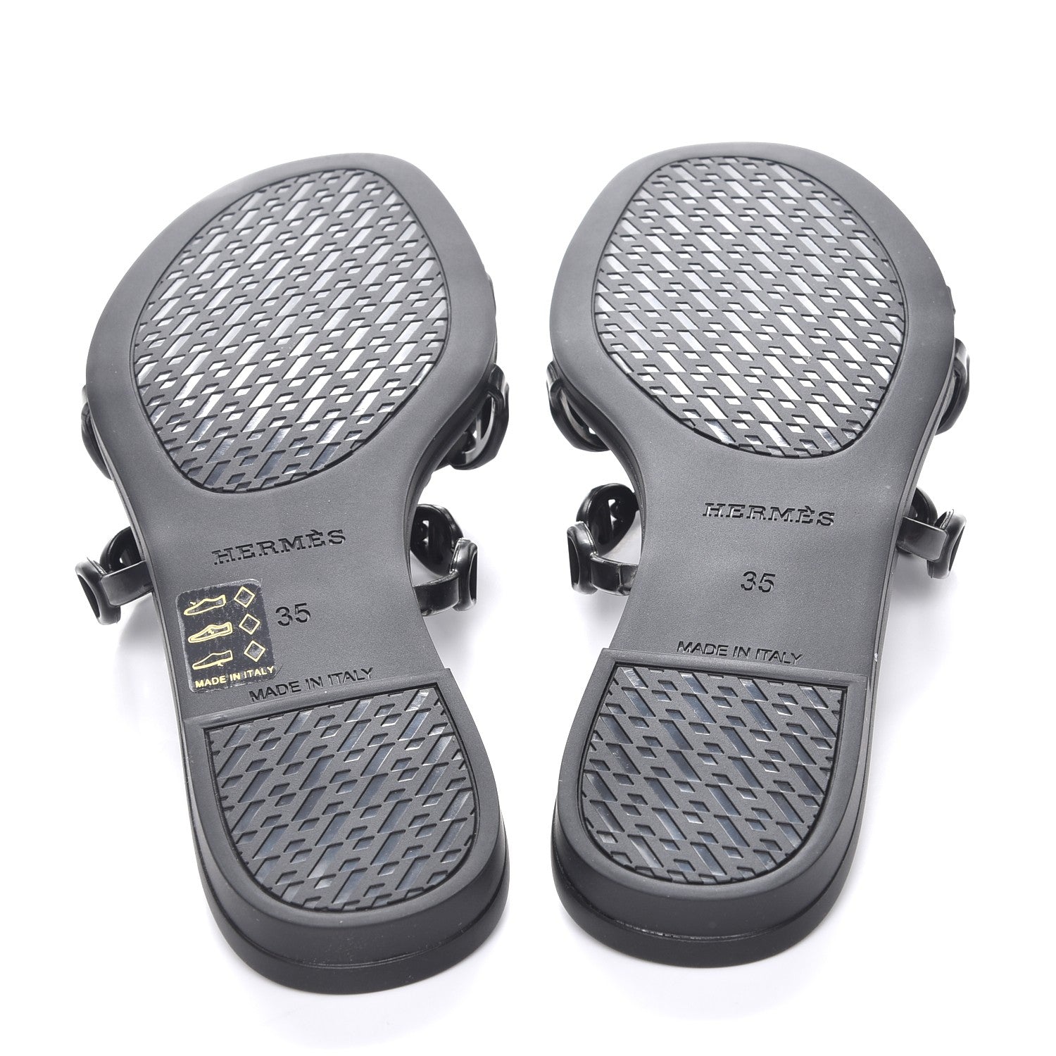 Hermes Rubber Chaine d'Ancre Rivage Sandals 35 Black 5 of 8