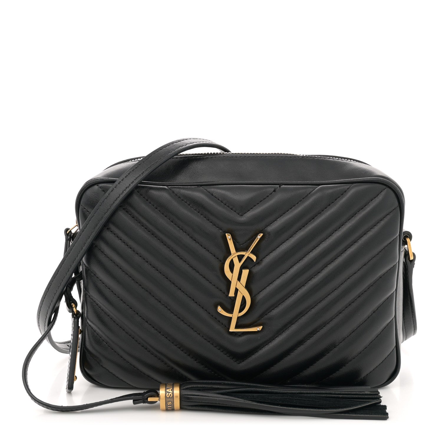 Saint Laurent Calfskin Matelasse Monogram Lou Camera Bag Black 1 of 18