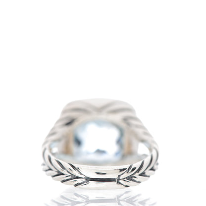 David Yurman Sterling Silver Diamond Blue Topaz 11mm Albion Ring 52 6 4 of 6