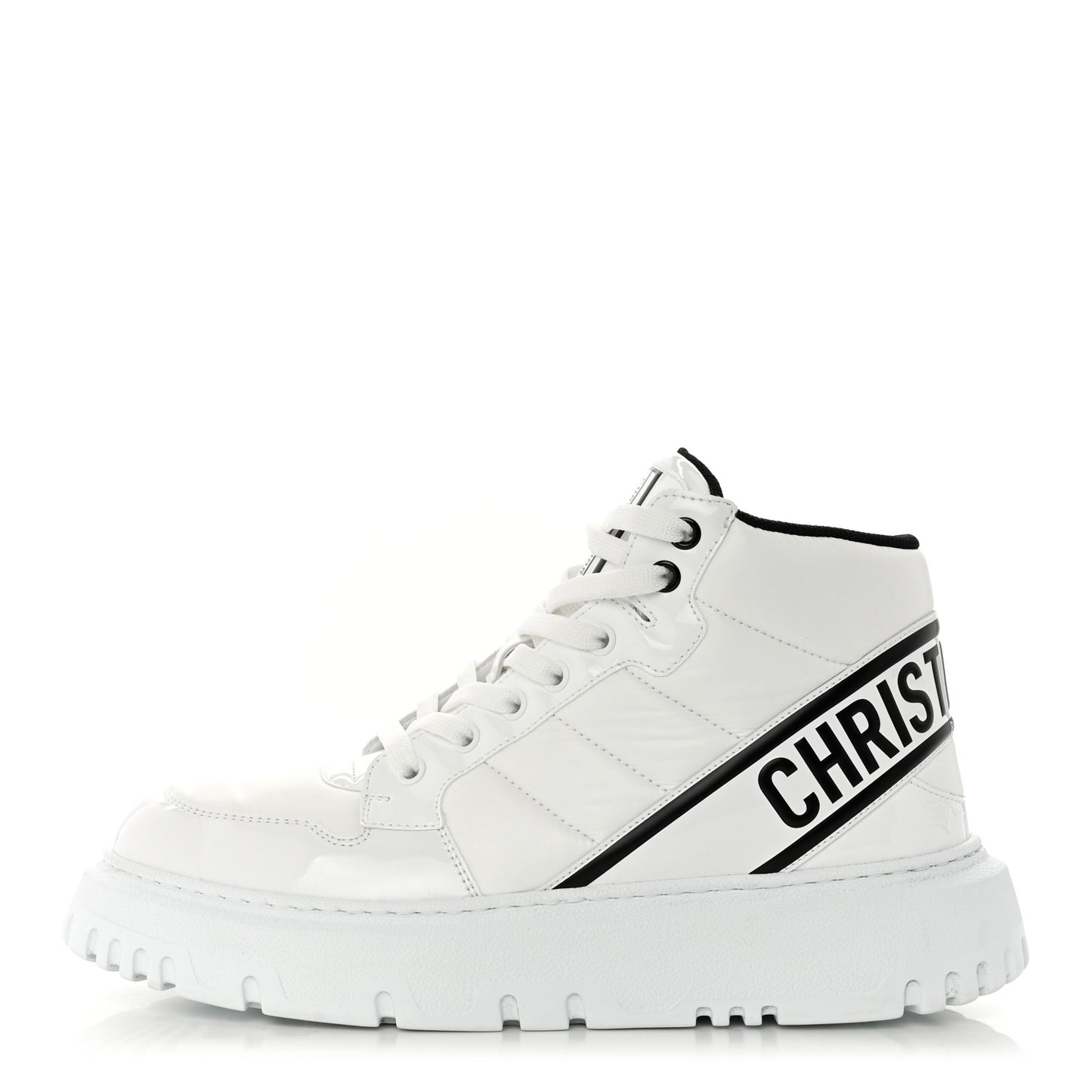 Nylon Fabric Womens D-Player High Top Sneakers 39 White Black
