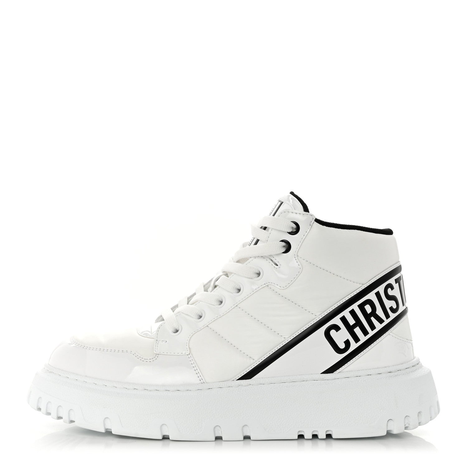Christian Dior Nylon Fabric Womens D-Player High Top Sneakers 39 White Black 1 of 9