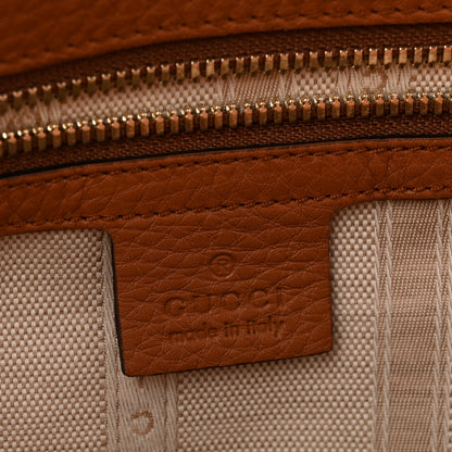 Gucci Calfskin Large Label Tote Brown 6 of 14