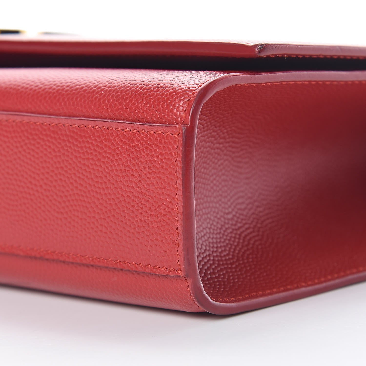 Saint Laurent Grain De Poudre Medium Monogram Kate Satchel Red 10 of 11