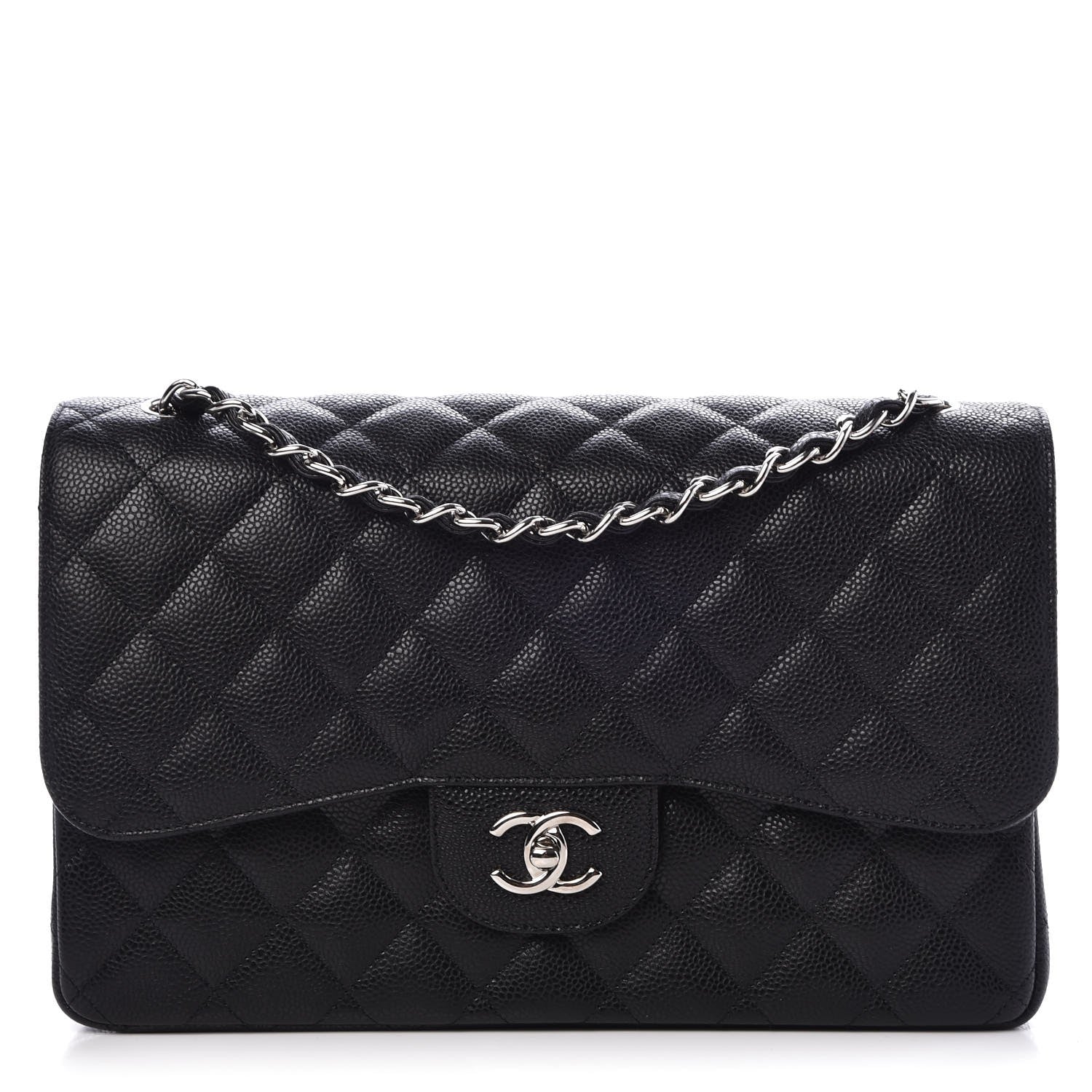 Chanel Caviar Quilted Jumbo Double Flap Black 1 of 8