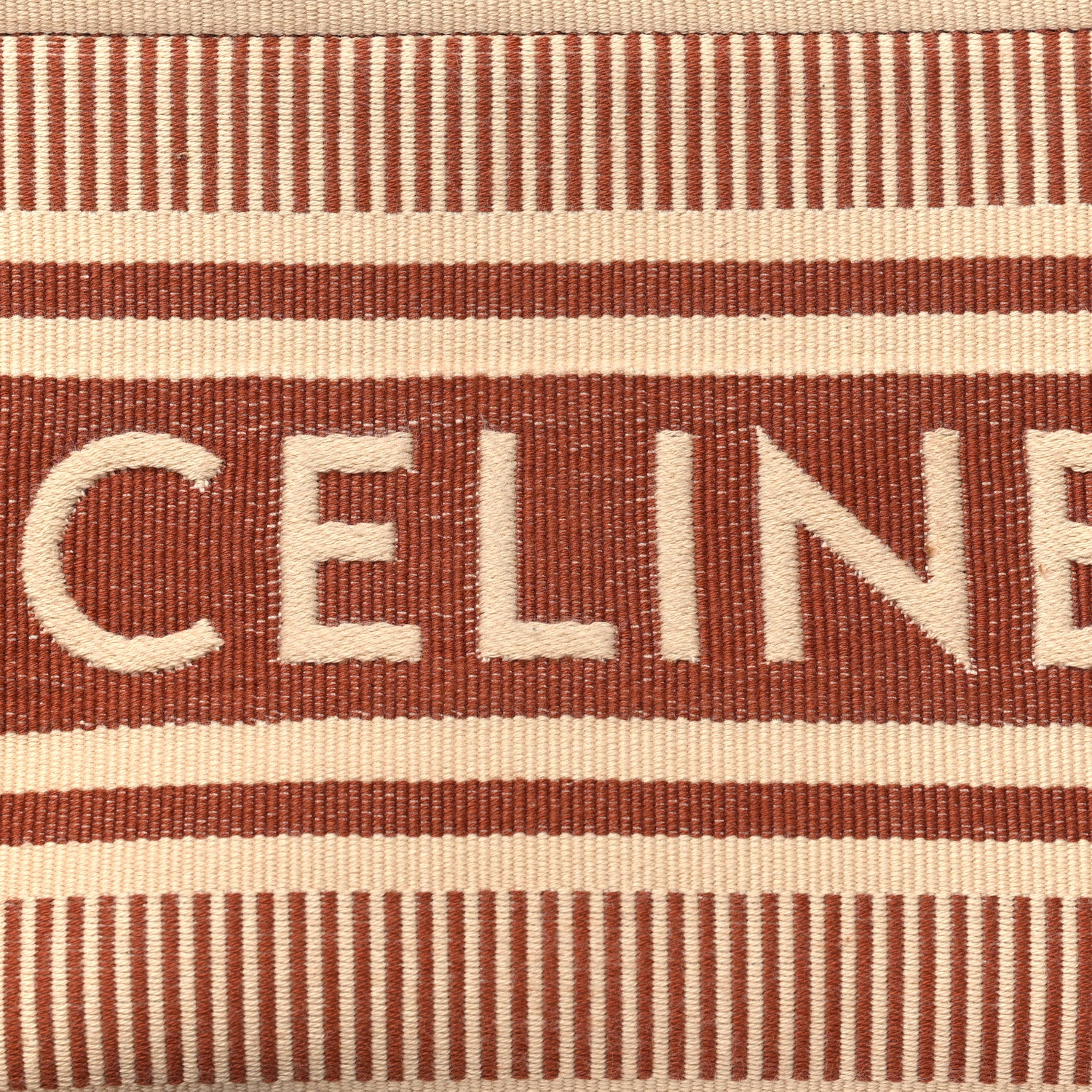 Celine Textile Striped Logo Thais Pouch Sienna 8 of 10