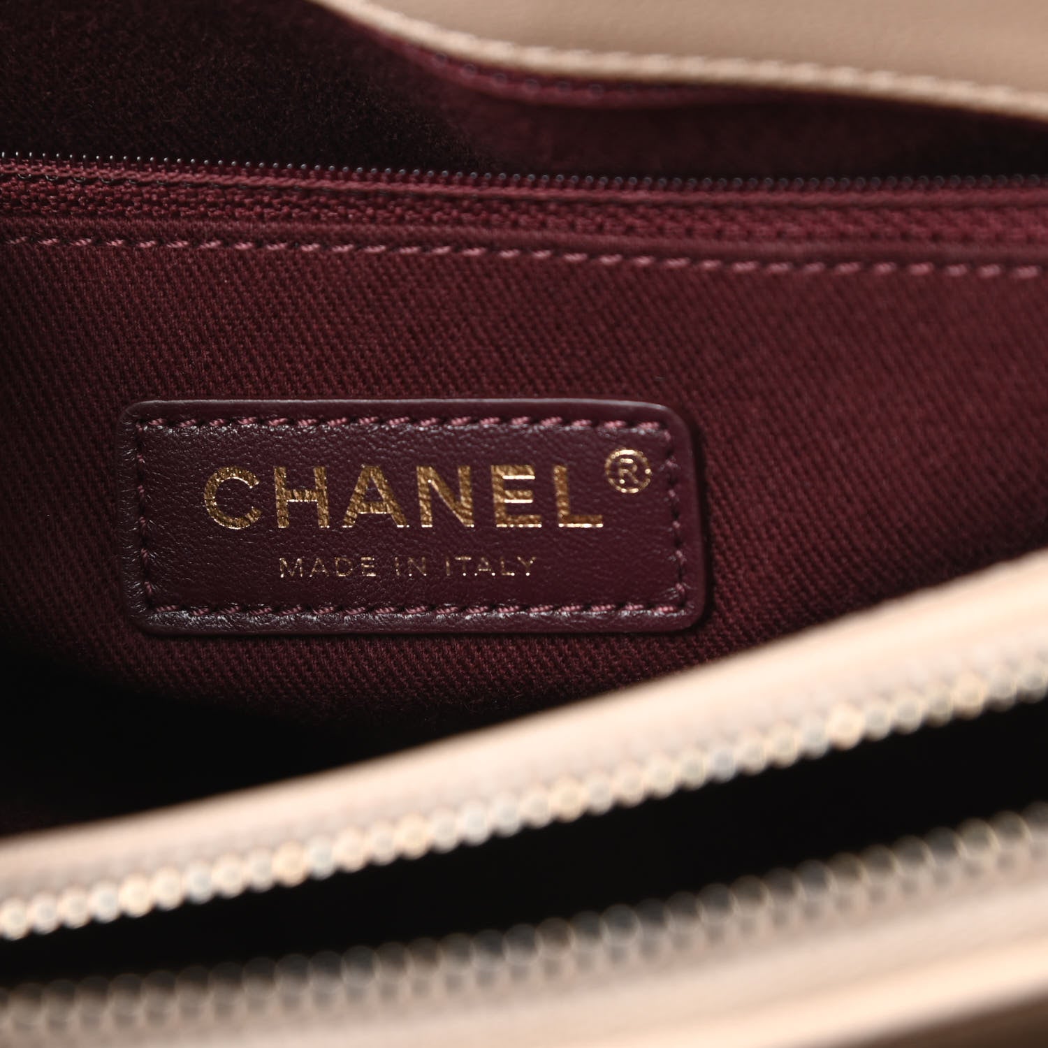 Chanel Shiny Sheepskin Quilted Large Trapezio Flap Beige 6 of 13