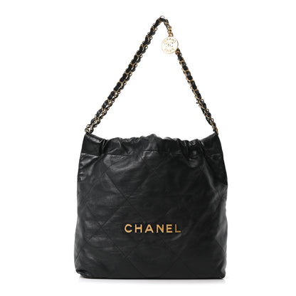 Chanel Shiny Calfskin Quilted Small Chanel 22 Black 2 of 19